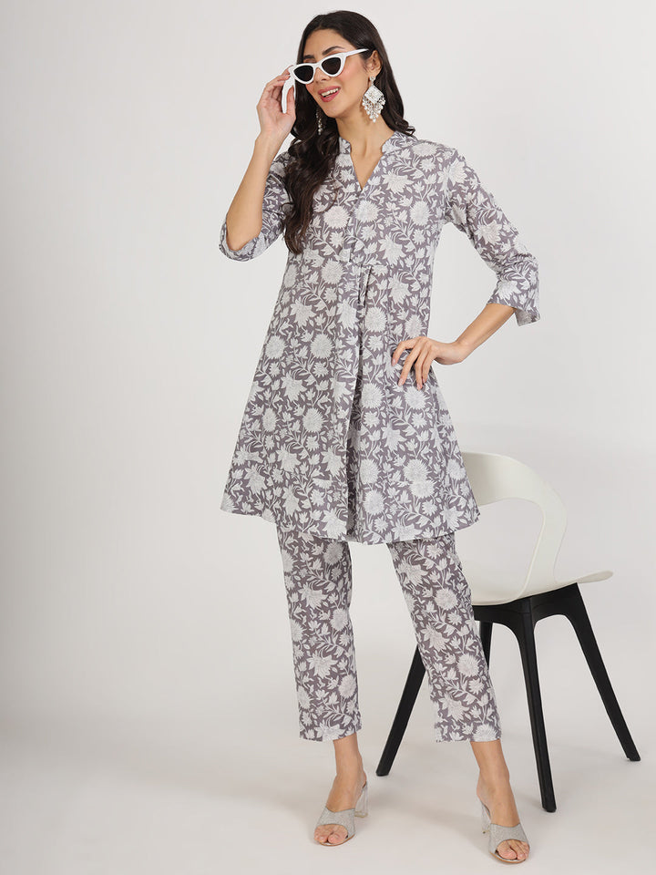 Grey-Cotton-Floral-Printed-Co-Ord-Set