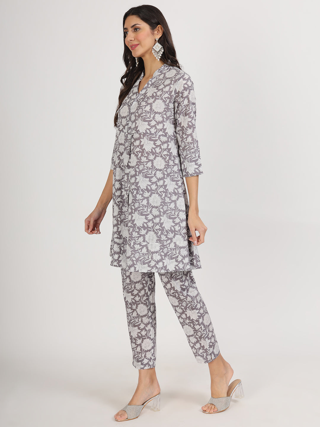 Grey-Cotton-Floral-Printed-Co-Ord-Set