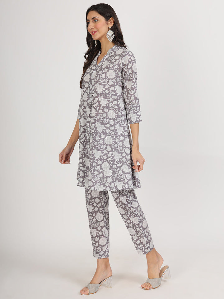 Grey-Cotton-Floral-Printed-Co-Ord-Set