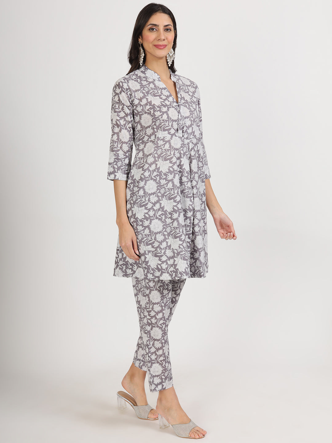 Grey-Cotton-Floral-Printed-Co-Ord-Set
