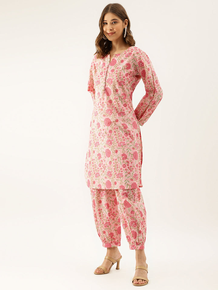 Pink-Cotton-Floral-Print-Co-Ord-Set