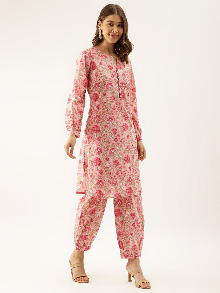 Pink-Cotton-Floral-Print-Co-Ord-Set