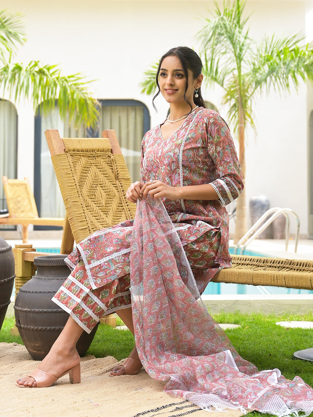 Maroon-Cotton-Floral-Print-Hand-Block-3-Piece-Kurta-Set