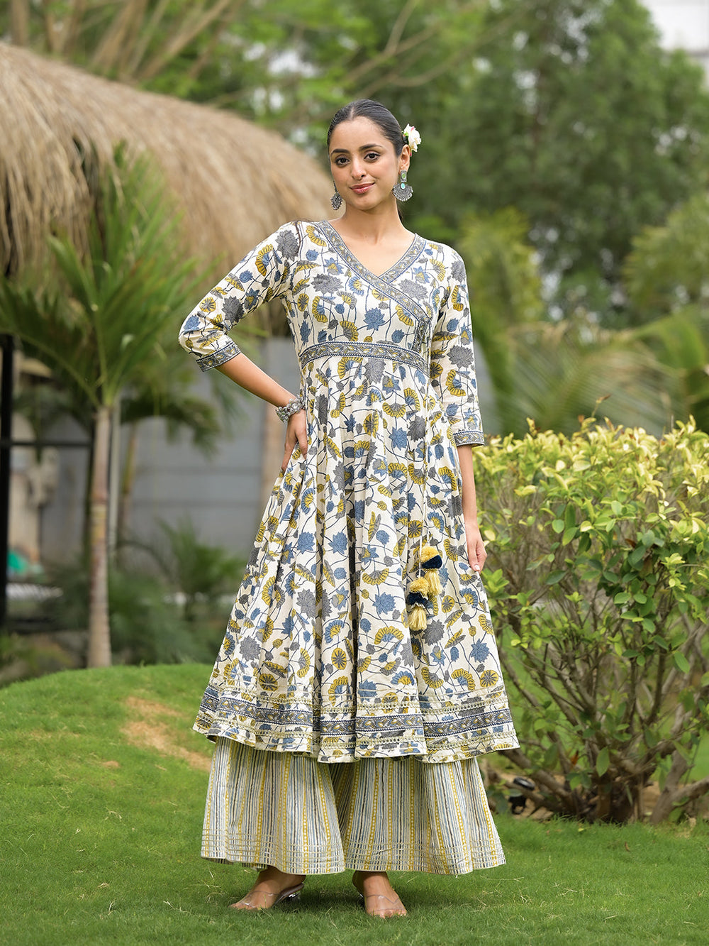 Off-White-Cotton-Floral-Print-2-Piece-Sharara-Set
