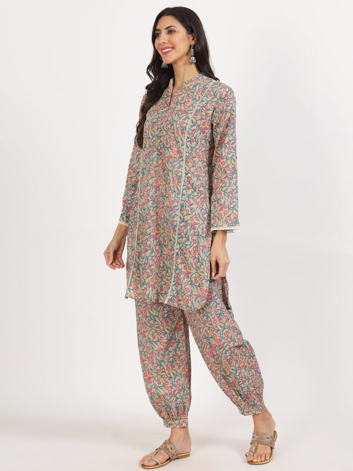 Beige-Cotton-Floral-Printed-Co-Ord-Set