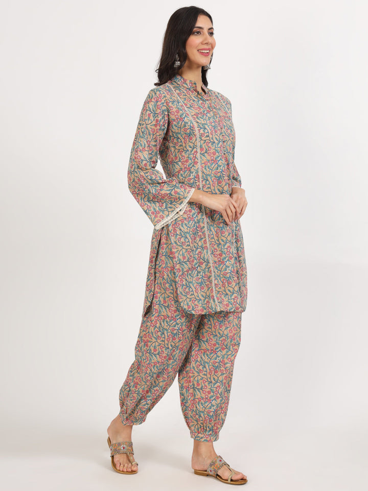 Beige-Cotton-Floral-Printed-Co-Ord-Set