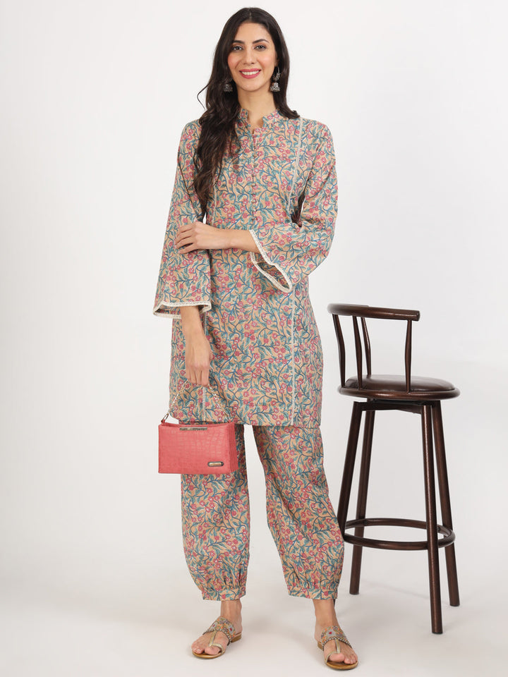 Beige-Cotton-Floral-Printed-Co-Ord-Set