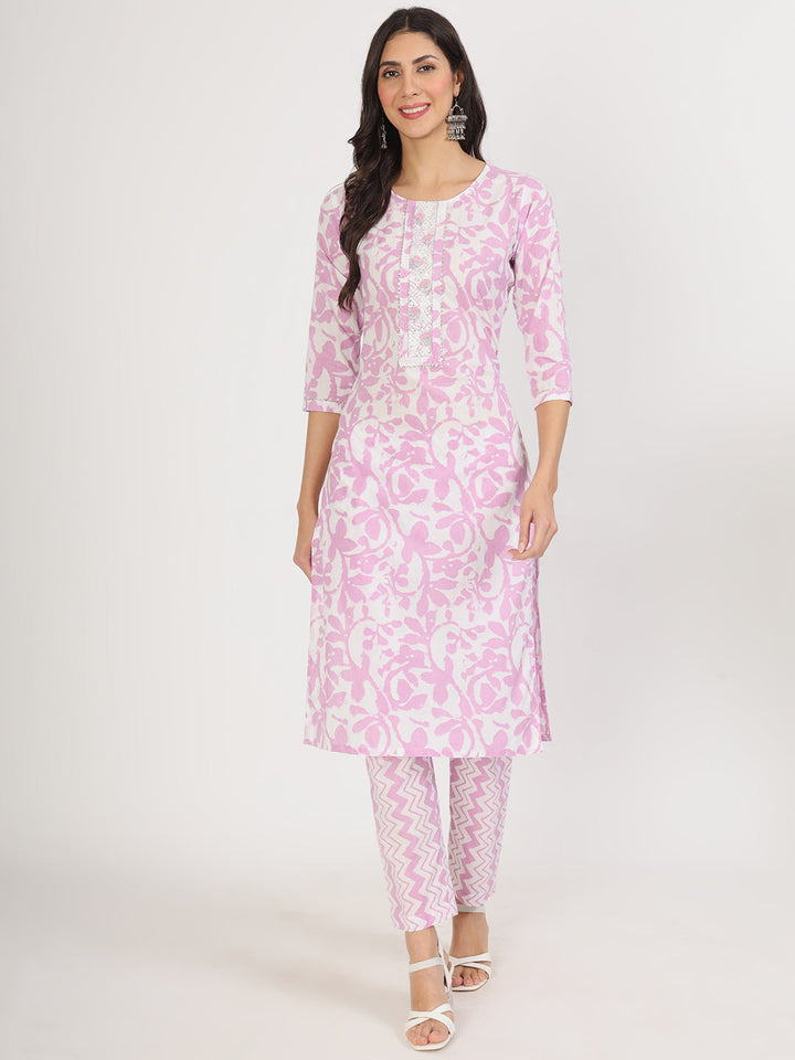 Pink-Cotton-Floral-Print-3-Piece-Kurta-Set