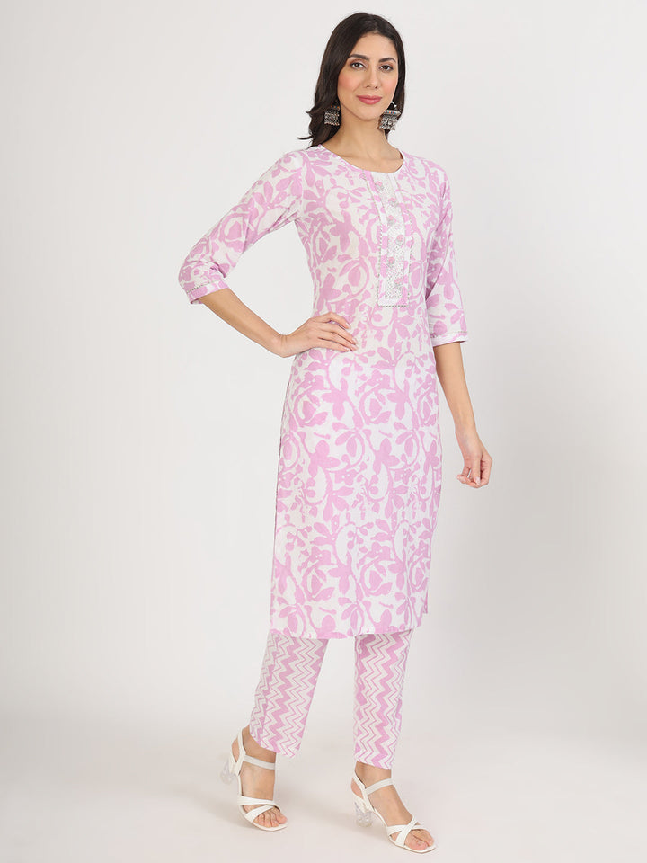 Pink-Cotton-Floral-Print-3-Piece-Kurta-Set