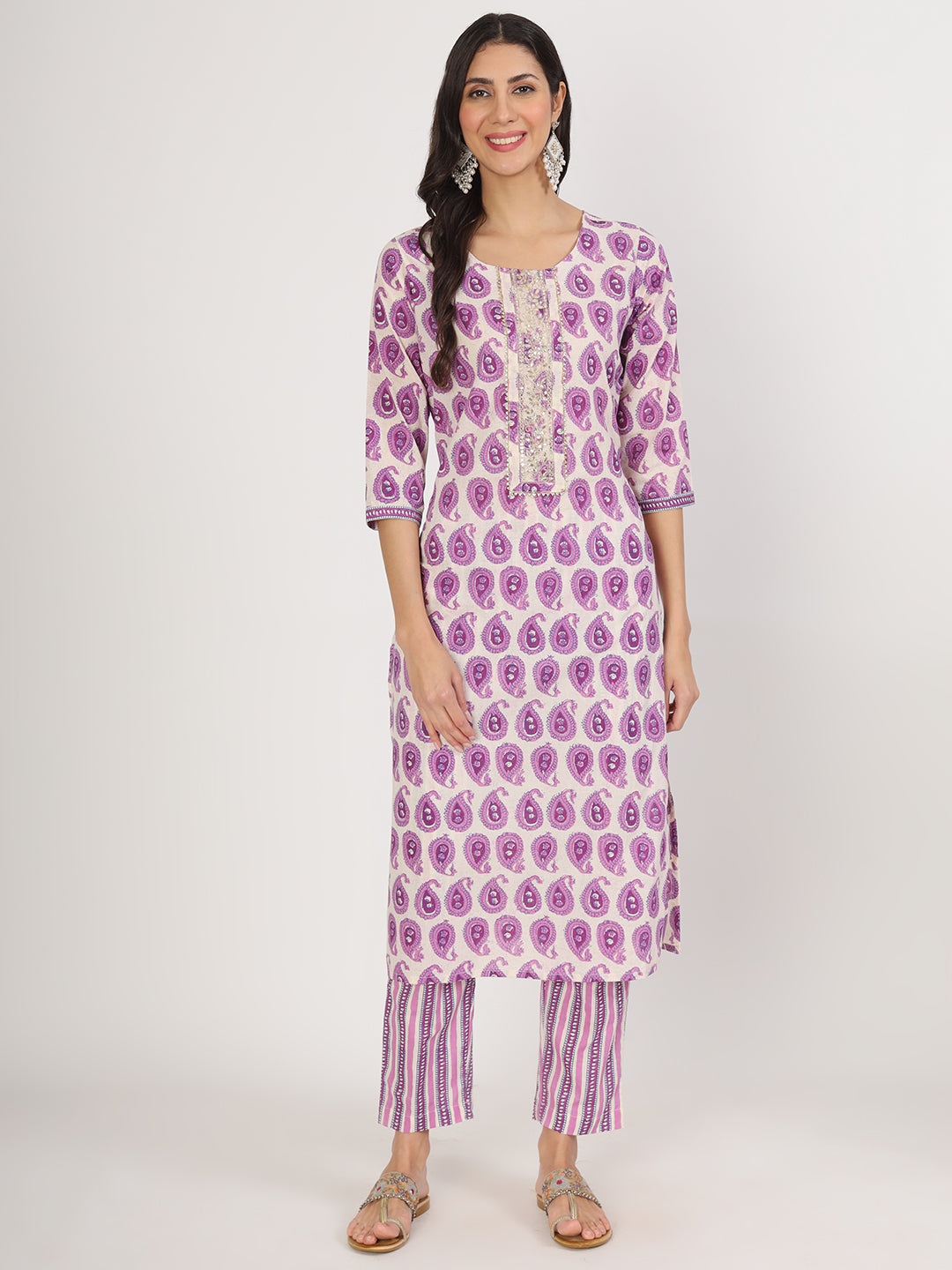 Purple-Cotton-Floral-Printed-Straight-3-Piece-Kurta-Set