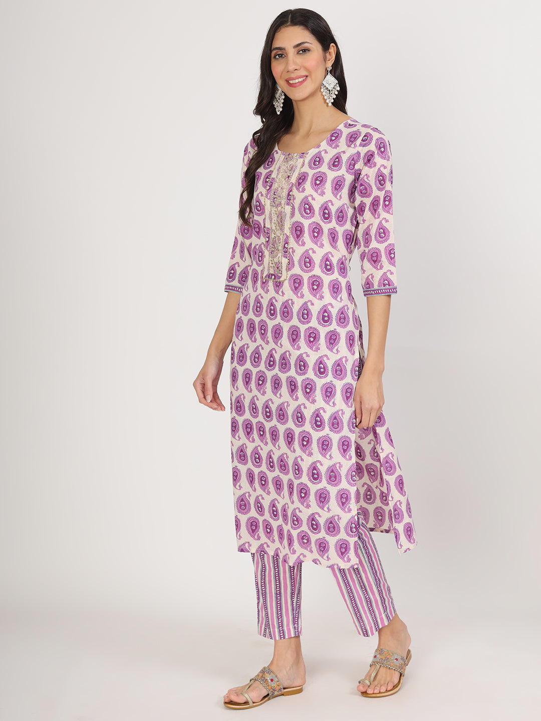 Purple-Cotton-Floral-Printed-Straight-3-Piece-Kurta-Set