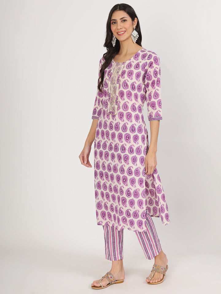 Purple-Cotton-Floral-Printed-Straight-3-Piece-Kurta-Set