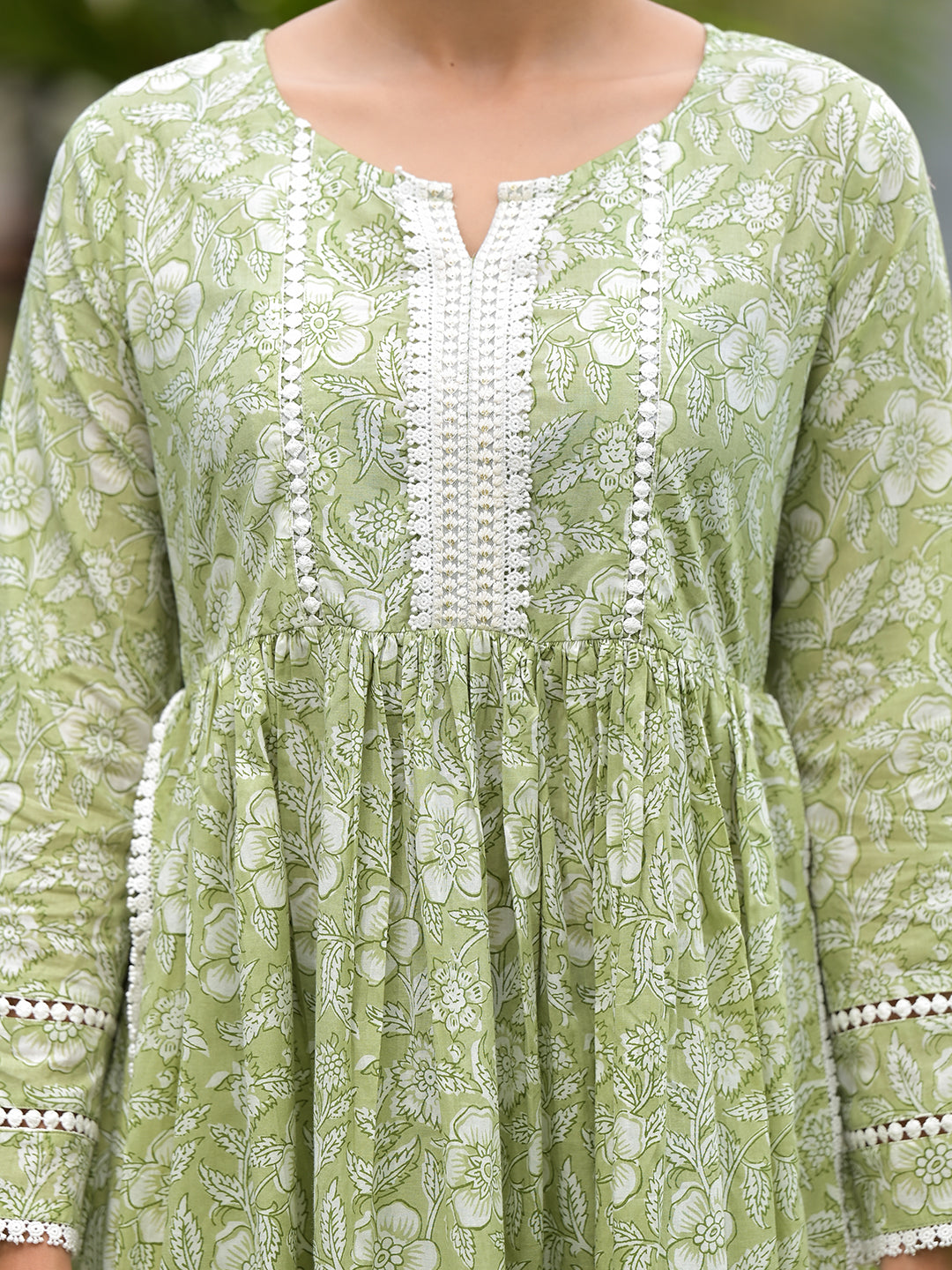 Green-Cotton-Floral-Print-Nyra-Cut-2-Piece-Kurta-Set