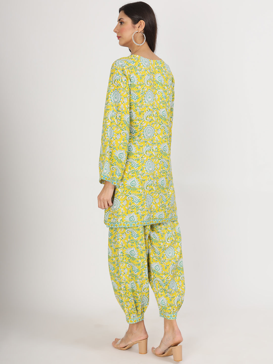 Mustard-Rayon-Floral-Print-Co-Ord-Set