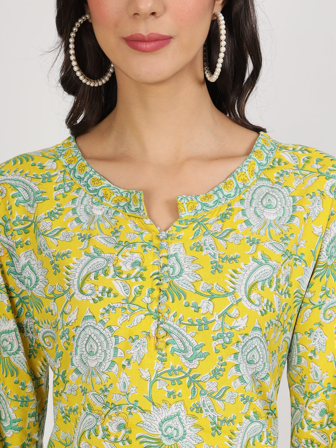 Mustard-Rayon-Floral-Print-Co-Ord-Set