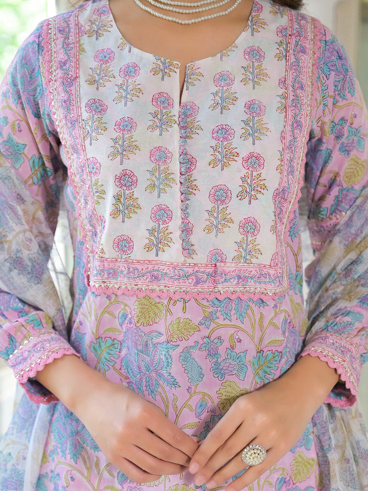 Pink-Cotton-Block-Print-Harem-Pant-Kurta-Set