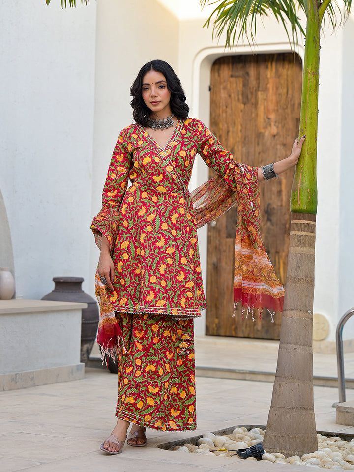 Maroon-Cotton-Floral-Printed-Angarkha-Sharara-Set