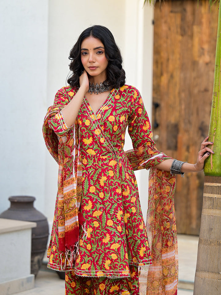 Maroon-Cotton-Floral-Printed-Angarkha-Sharara-Set