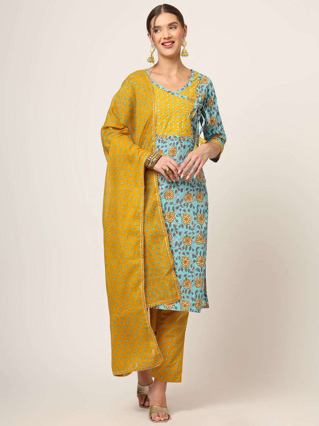 Blue-Cotton-Straight-Fit-3-Piece-Kurta-Set