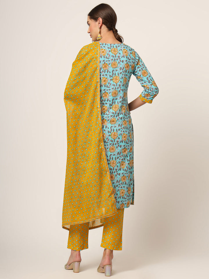 Blue-Cotton-Straight-Fit-3-Piece-Kurta-Set