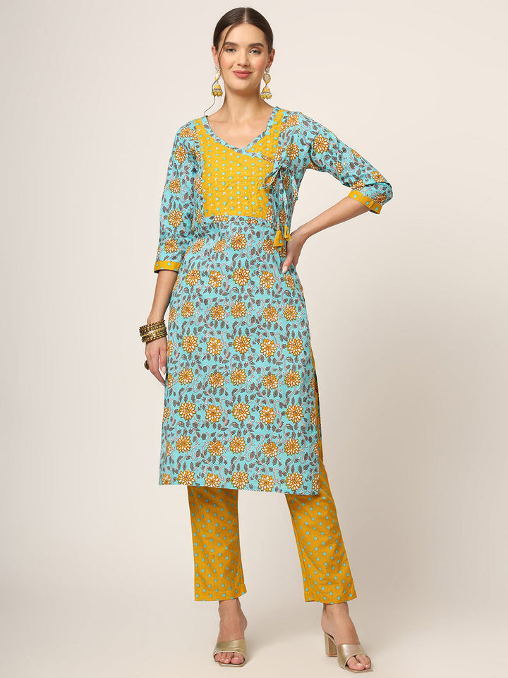 Blue-Cotton-Straight-Fit-3-Piece-Kurta-Set