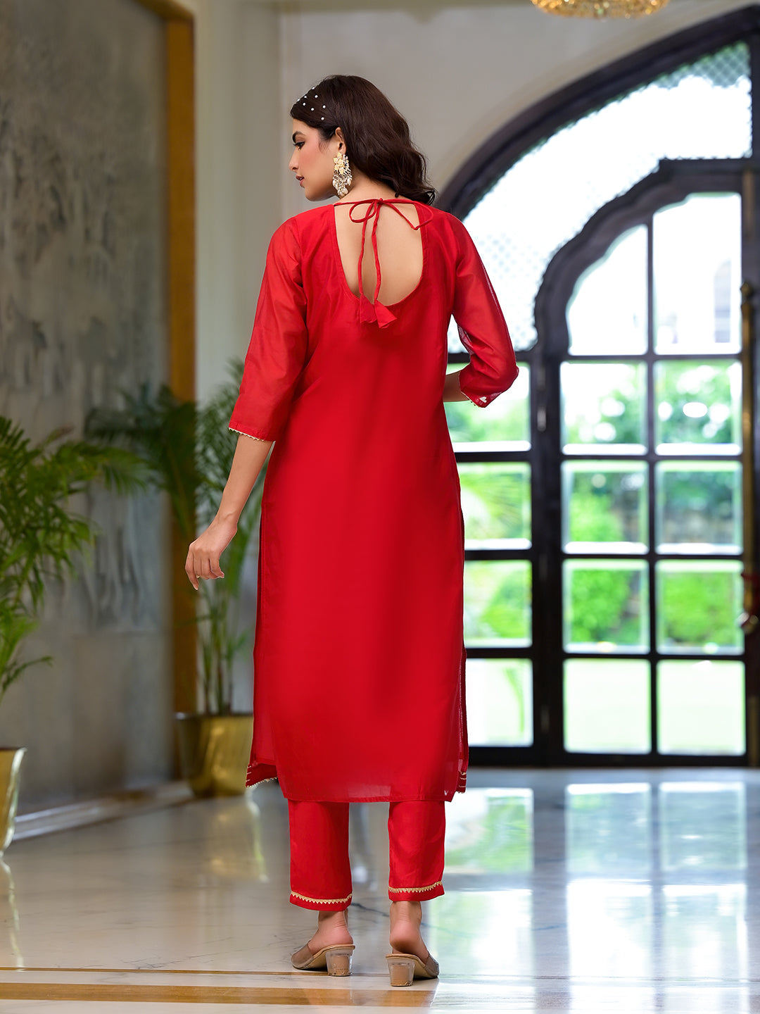 Red-Chanderi-Silk-Embroidered-3-Piece-Kurta-Set