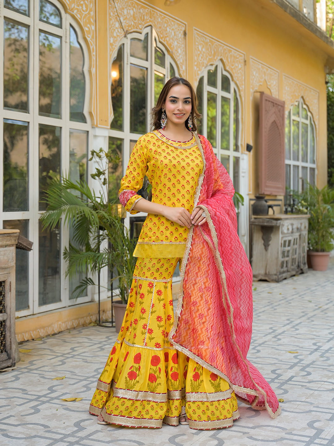 Yellow-Muslin-3-Piece-Sharara-Set
