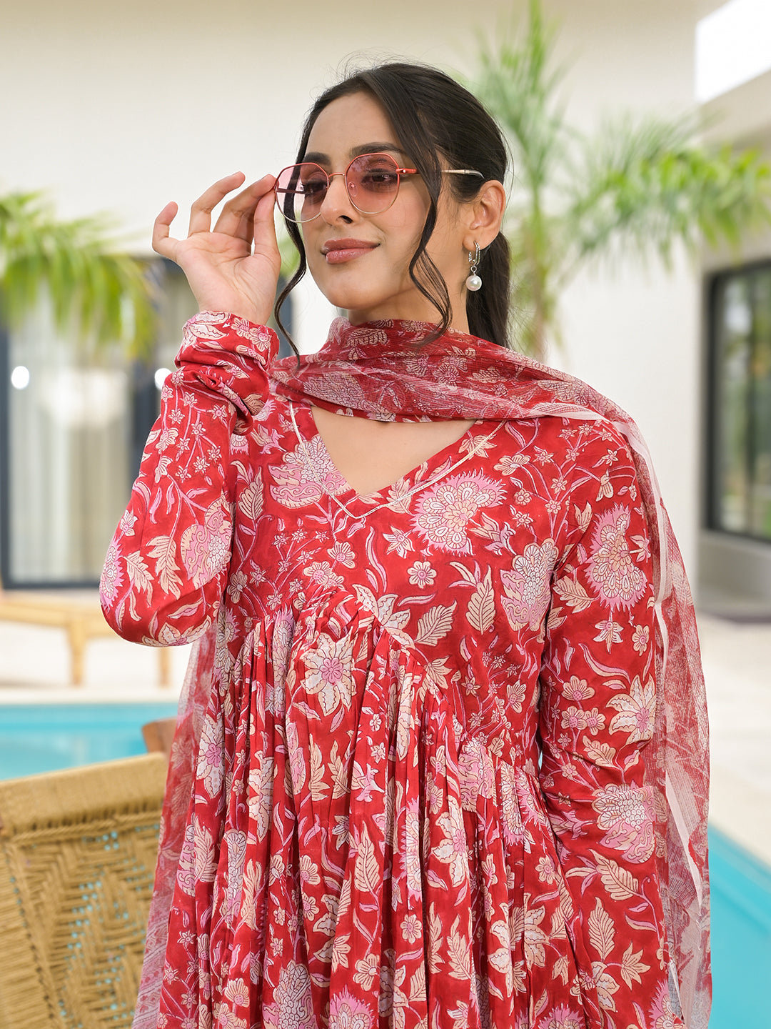 Red-Cotton-Floral-Printed-Alia-Cut-3-Piece-Kurta-Set