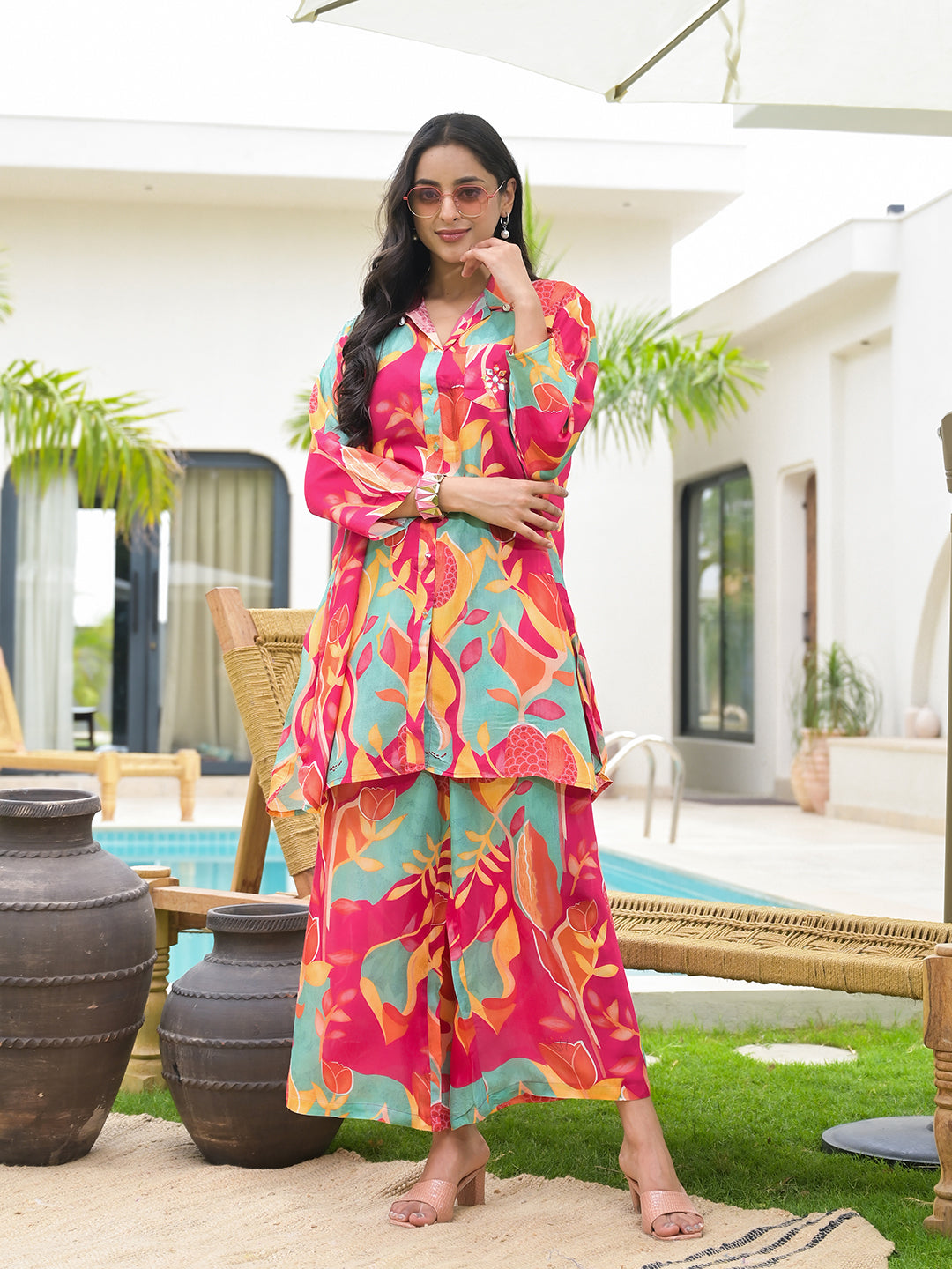 Pink-Muslin-Multi-Digital-Printed-Co-Ord-Set