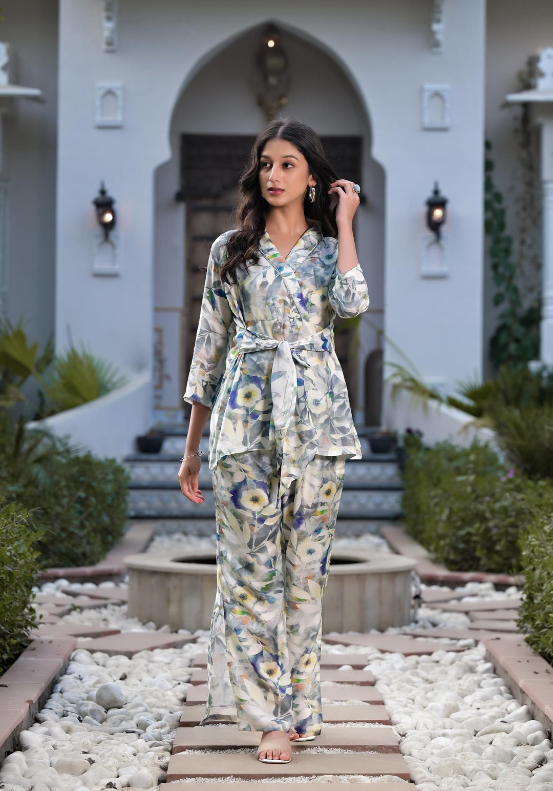Teal-Cotton-Digital-Print-Muslin-Staright-Co-Ord-Set