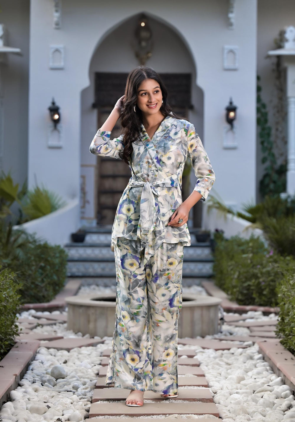 Teal-Cotton-Digital-Print-Muslin-Staright-Co-Ord-Set