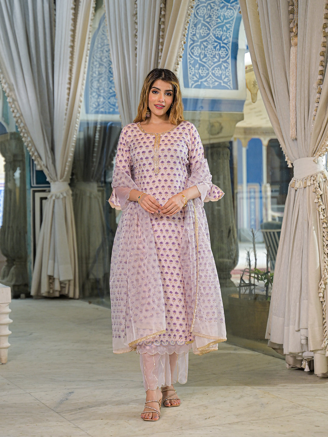 Purple-Silk-Blend-Muslin-Straight-3-Piece-Kurta-Set