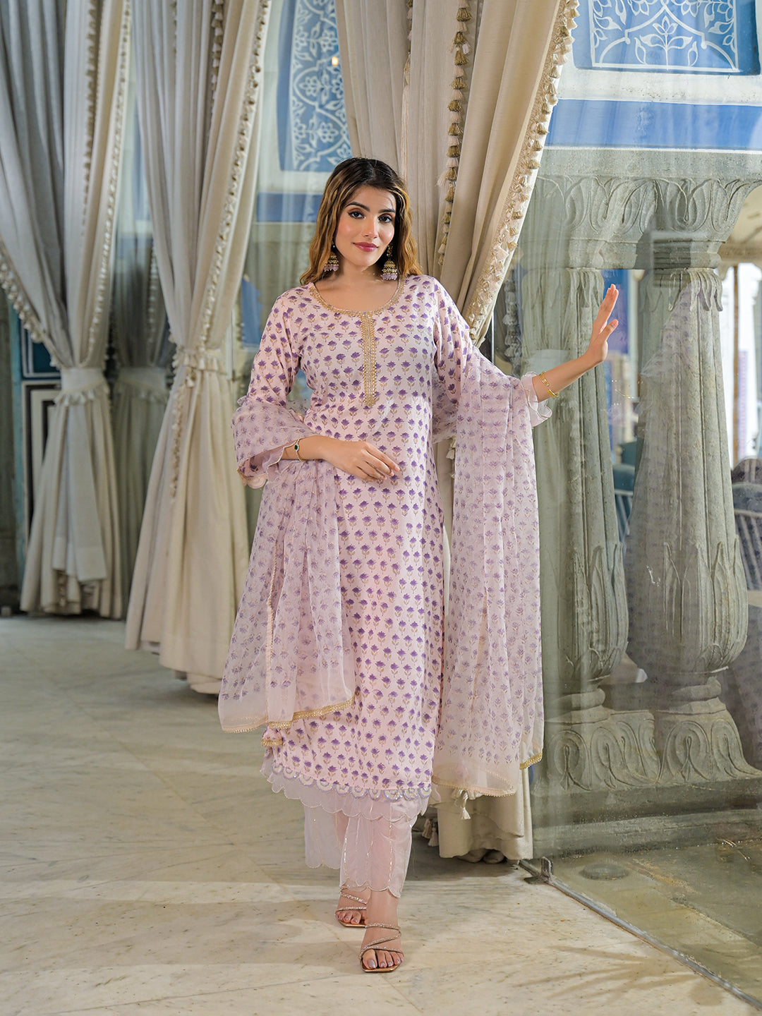 Purple-Silk-Blend-Muslin-Straight-3-Piece-Kurta-Set