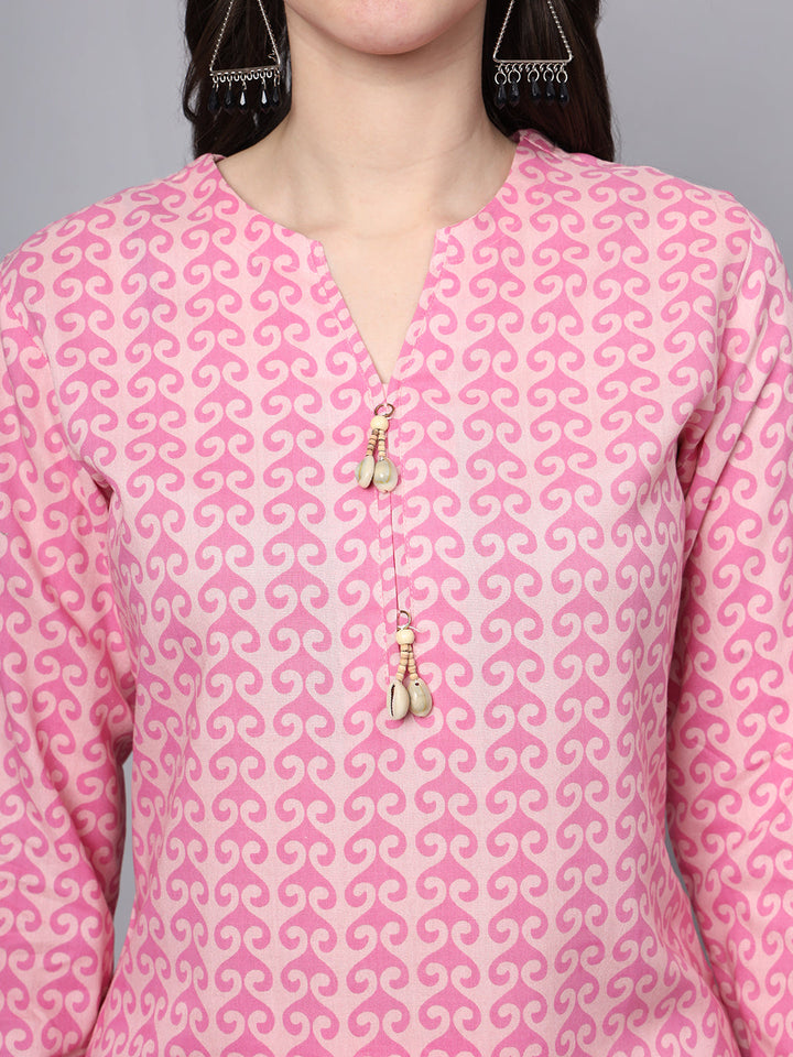 Pink-Rayon-Floral-Print-Fabric-Staright-Co-Ord-Set