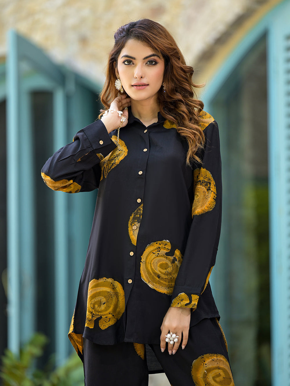 Black-Muslin-Hand-Block-Printed-Co-Ord-Set