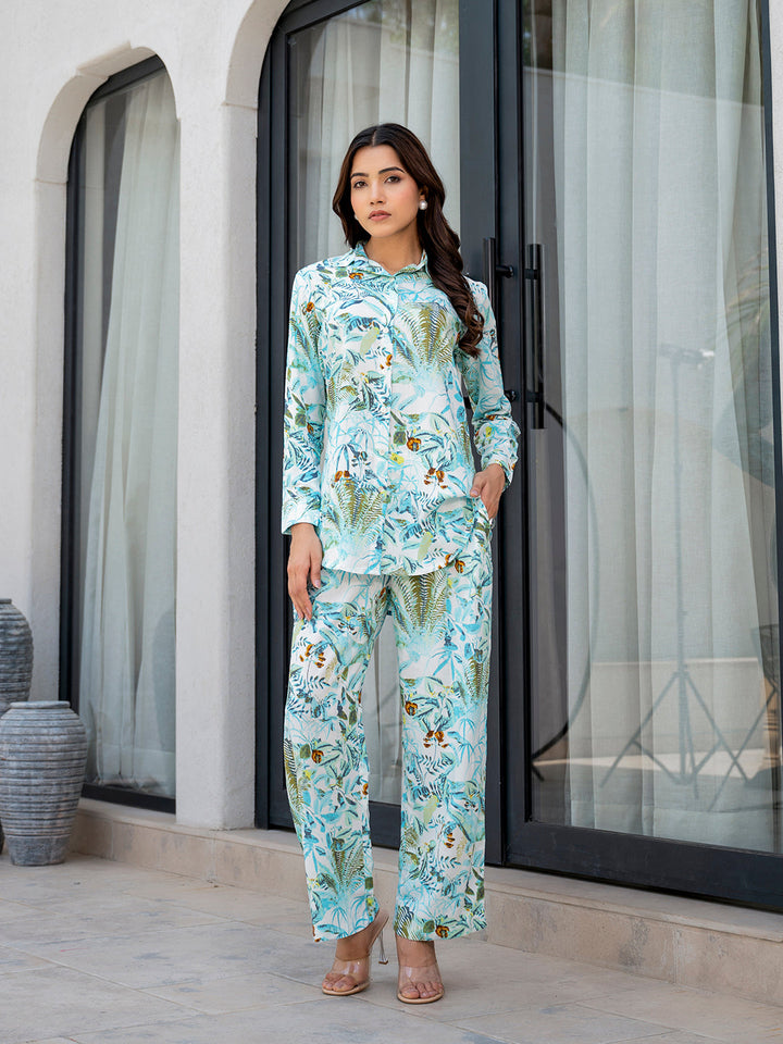 Sky-Blue-Rayon-Floral-Printed-Co-Ord-Set