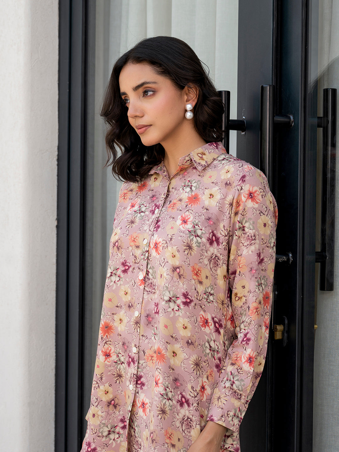 Purple-Rayon-Multi-Floral-Printed-Co-Ord-Set