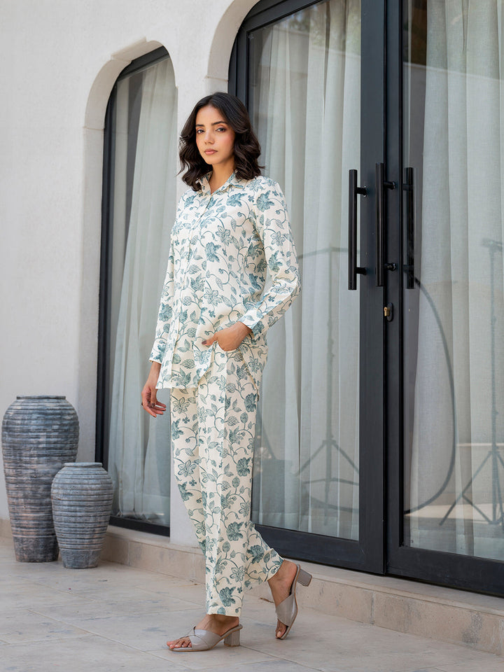 White-&-Green-Rayon-Floral-Printed-Co-Ord-Set