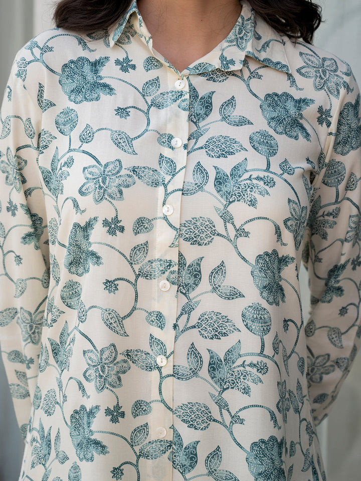 White-&-Green-Rayon-Floral-Printed-Co-Ord-Set