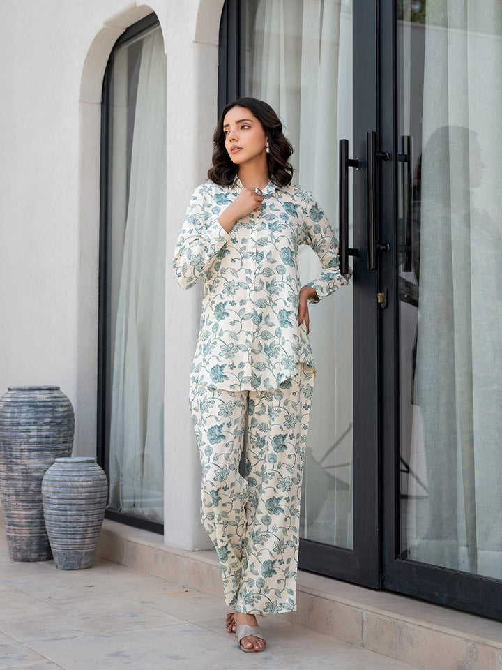 White-&-Green-Rayon-Floral-Printed-Co-Ord-Set