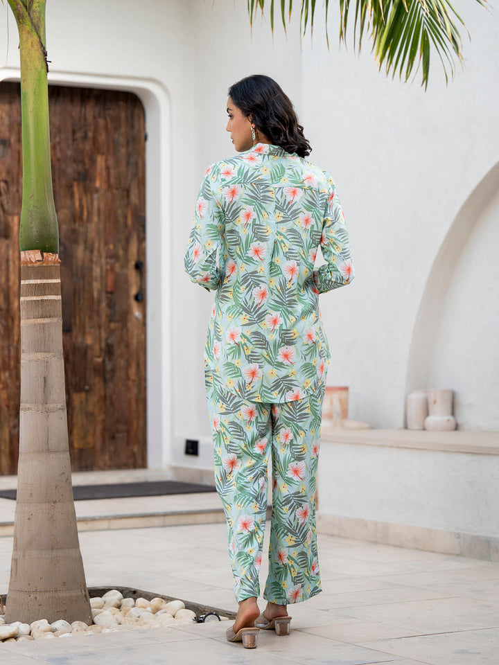 Sky-Blue-Rayon-Floral-Printed-Co-Ord-Set
