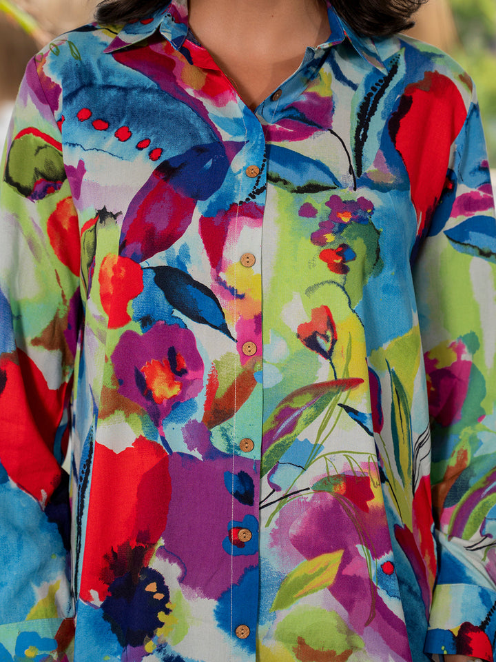 Multicolor-Rayon-Floral-Printed-Co-Ord-Set