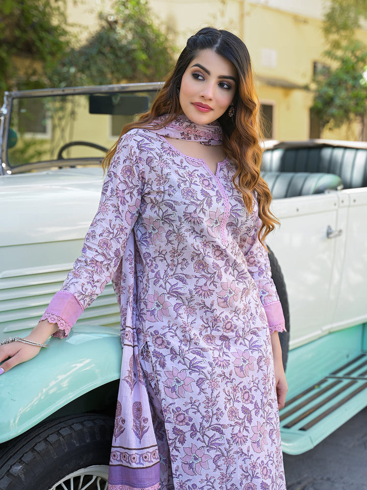 Light-Purple-Cotton-Floral-Straight-3-Piece-Kurta-Set