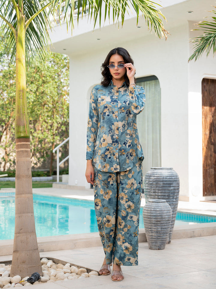 Blue-Rayon-Floral-Printed-Co-Ord-Set