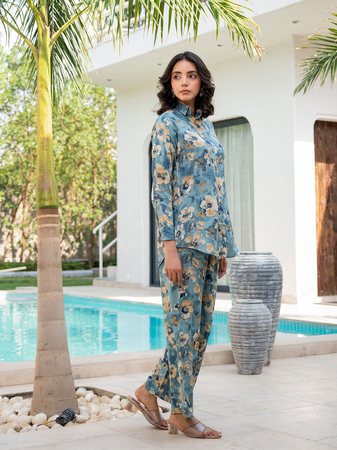 Blue-Rayon-Floral-Printed-Co-Ord-Set