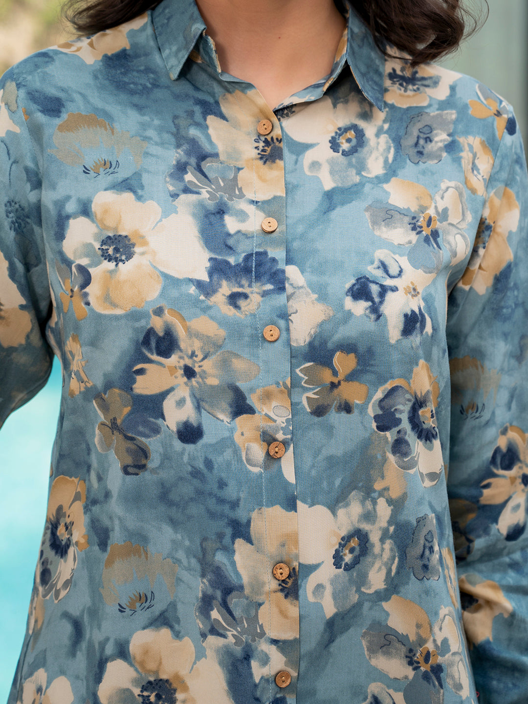 Blue-Rayon-Floral-Printed-Co-Ord-Set