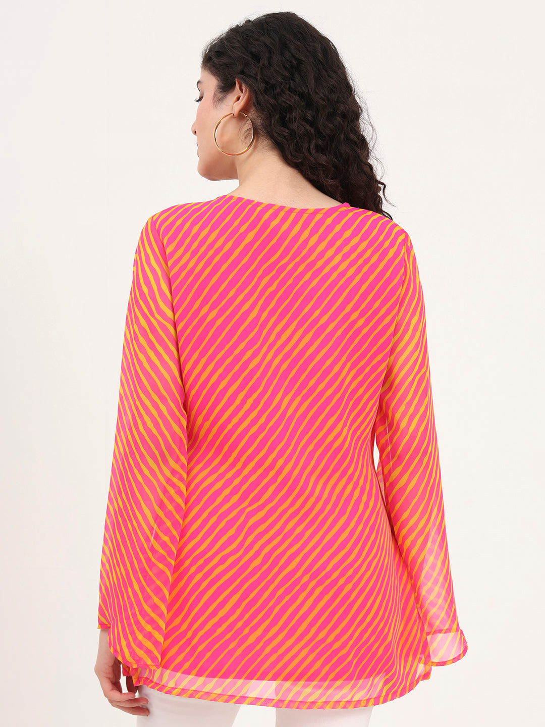 Pink-Leheriya-Gotta-Patti-Work-Geogratte-Tunic-ONLY