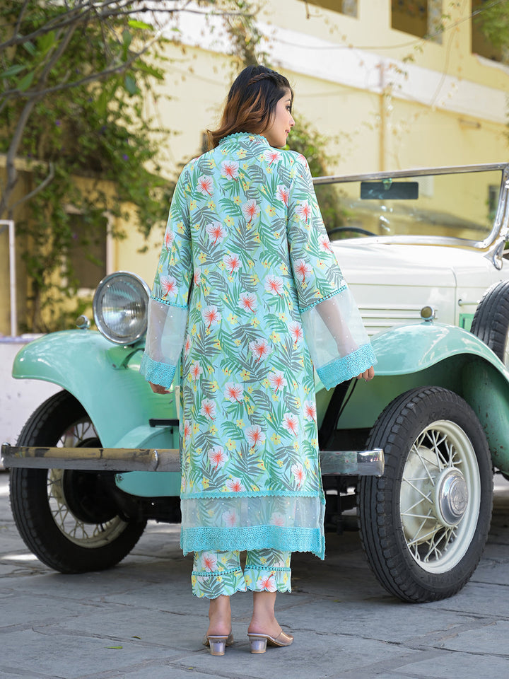Seagreen-Rayon-Floral-Printed-3-Piece-Kurta-Set