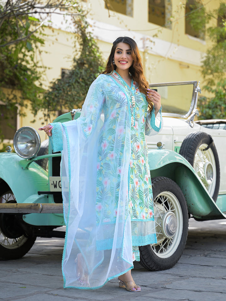 Seagreen-Rayon-Floral-Printed-3-Piece-Kurta-Set