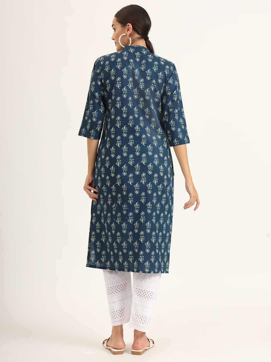 Blue-Cotton-Print-Pure-Straight-Kurta